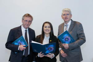 ALan Gray MD of Indecon, Dion Davis UCC, Jim Miley, Director General IUA