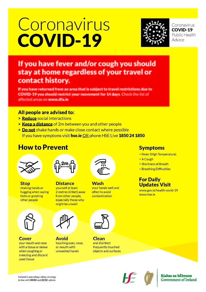 COVID-19 A3 Public Information Poster English