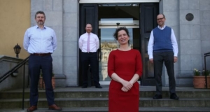 Kilian McGrane, director, contact management programme, Gavin O’Neill, national contact tracing centre manager, Trinity College Dublin's Dr Sarah Doyle, specialist in public health medicine
