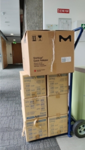 MU’s Kathleen Lonsdale Institute for Human Health Research, donated PPE from its labs to Naas Hospital.