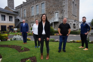 Dr. Sarah Sartori with Assistant Governor of Mountjoy Prison, Donnacha Walsh, Willie White (Project Participant) and Marion Irwin-Gowran and Niall Barrrett from the Gaisce Award Team