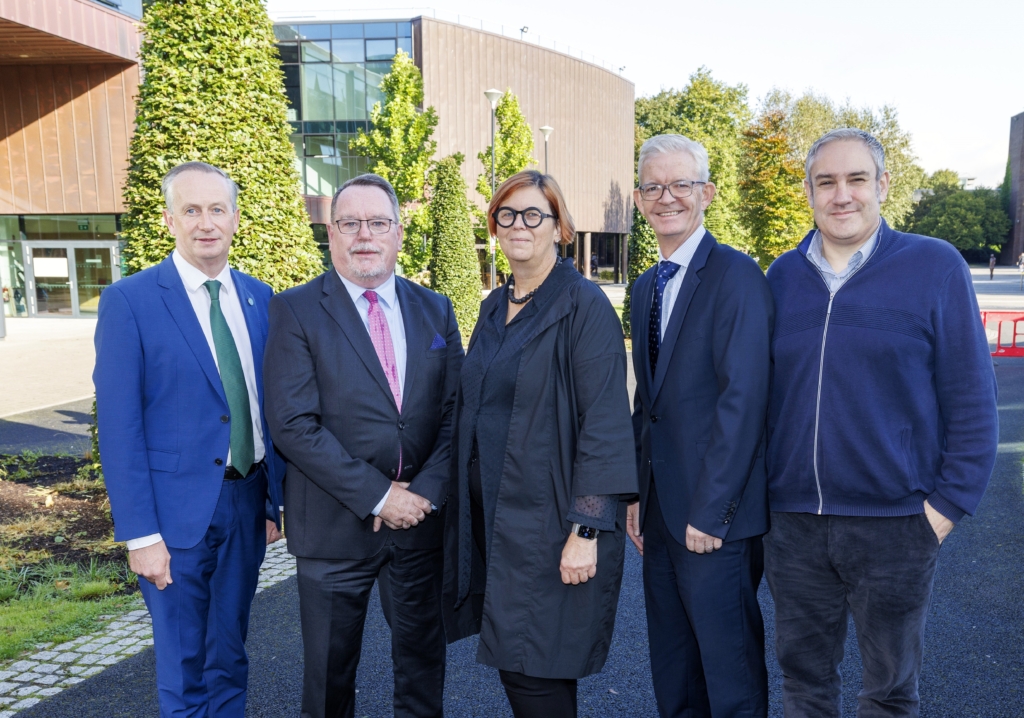 From left to right:  Leo Clancy, CEO, Enterprise Ireland   Brendan Baker, Maynooth University  Prof Kerstin Mey, President UL    Joe Healy, Enterprise Ireland  Peter Lewis TU Dublin Pic Arthur Ellis.