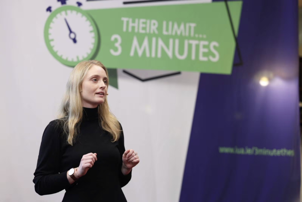 Irish Times – ‘One second over and you’re disqualified’: Students compete in Ireland’s first ‘three-minute thesis’ final