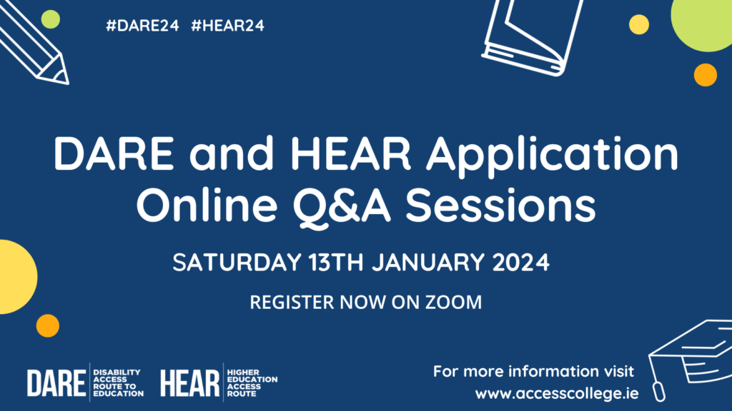 DARE and HEAR Application Information Sessions – Jan 13th  – view Recordings
