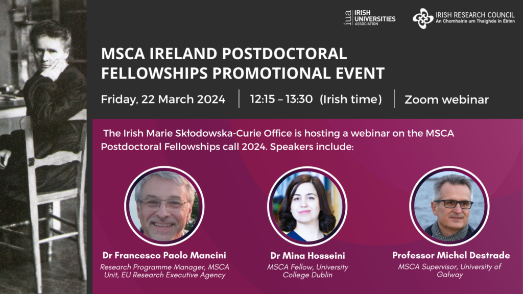 MSCA Ireland Postdoctoral Fellowships Promotional Event 2024